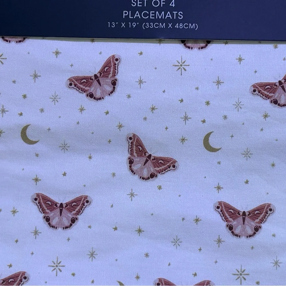 Cynthia Rowley Cosmic Butterflies Set Of 4 Placemats NWTS